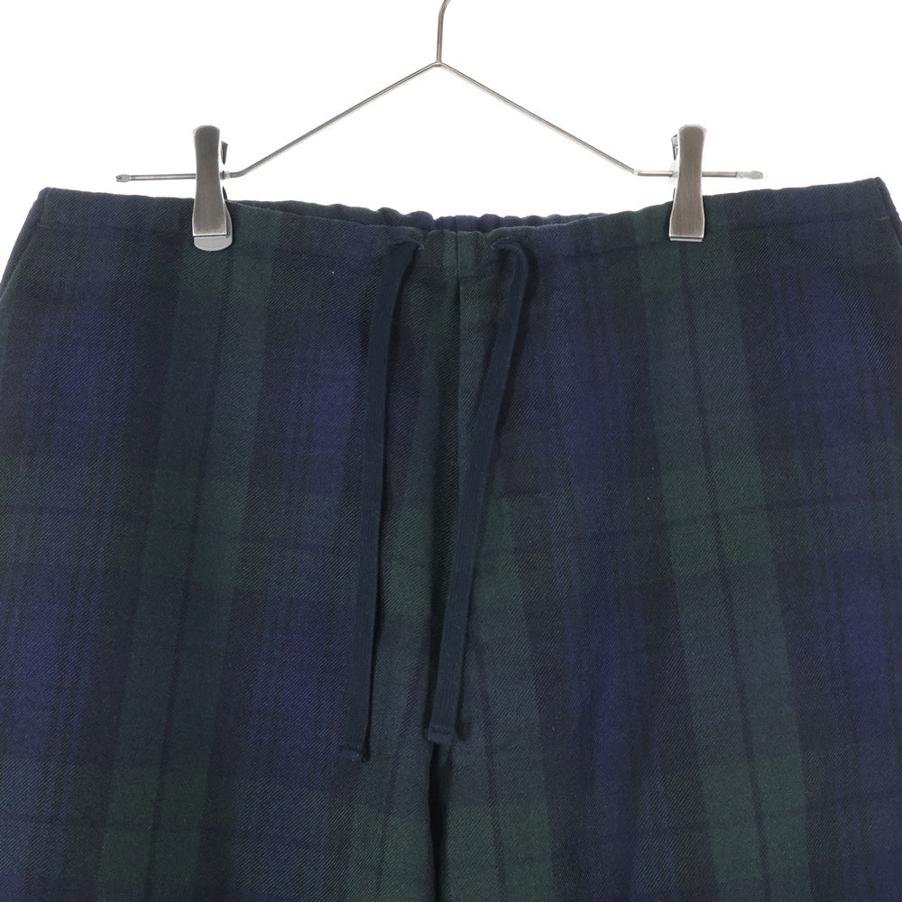 COMOLI(コモリ) 18AW ×BEAMS ビームス ポリエステル ウール チェック パンツ グリーン/ネイビー N03-03011