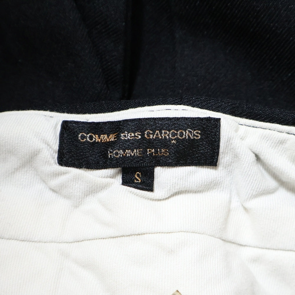 COMME des GARCONS HOMME PLUS(コムデギャルソンオムプリュス) 16AW ポリ縮絨 2タック ワイド テーパード パンツ ブラック PR-P076 AD2016