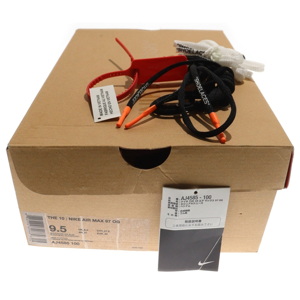 NIKE(ナイキ) ×OFF-WHITE THE TEN AIR MAX 97 オフホワイト ザ テン エアマックス 97 ローカットスニーカー ホワイト US9.5/27.5cm AJ4585-100