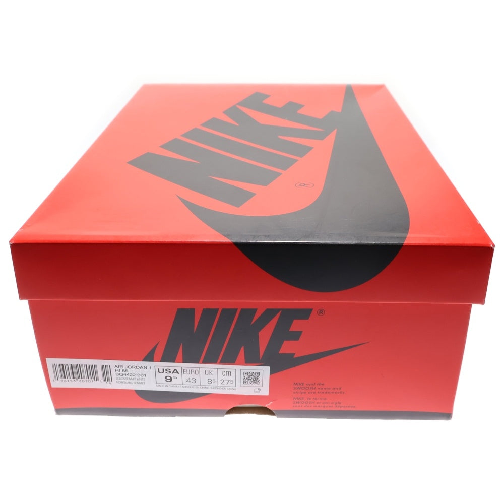NIKE(ナイキ) AIR JORDAN 1 HI 85 BLACK/WHITE エアジョーダン1 パンダ ハイカットスニーカー ブラック/ホワイト US9.5/27.5cm BQ4422-001
