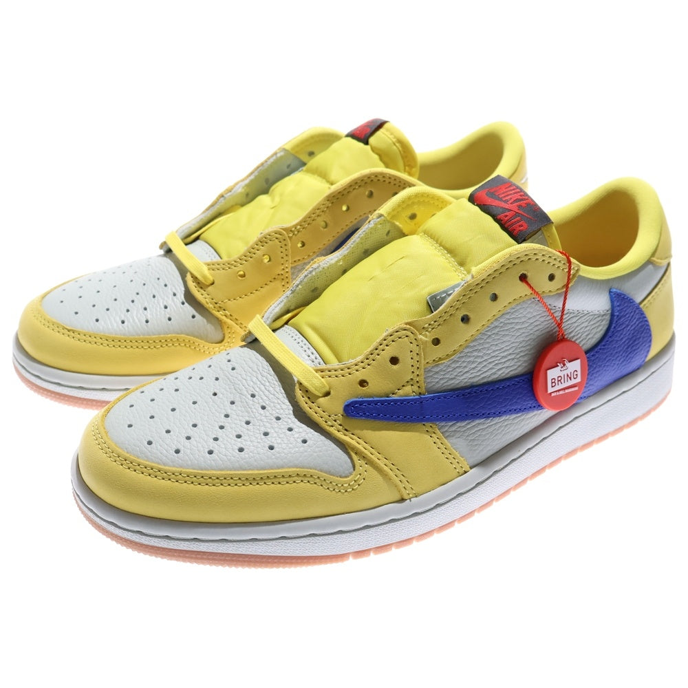 NIKE(ナイキ) ×Travis Scott WMNS AIR JORDAN 1 RETRO LOW OG Canary トラヴィススコット ウィメンズ エアジョーダン1 ローカットスニーカー US10.5/27.5cm DZ4137-700
