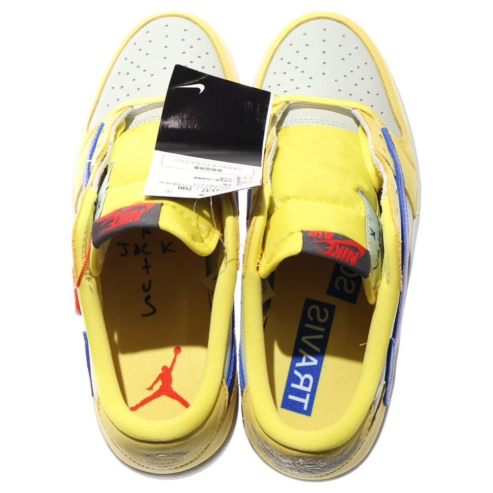 NIKE(ナイキ) ×Travis Scott WMNS AIR JORDAN 1 RETRO LOW OG Canary トラヴィススコット ウィメンズ エアジョーダン1 ローカットスニーカー US10.5/27.5cm DZ4137-700