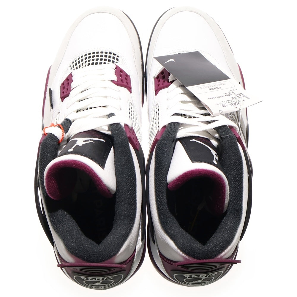 NIKE(ナイキ) ×Paris Saint Germain AIR JORDAN 4 RETRO パリサンジェルマン エアジョーダン レトロ ローカットスニーカー ホワイト/パープル US9.5/27.5cm CZ5624-100