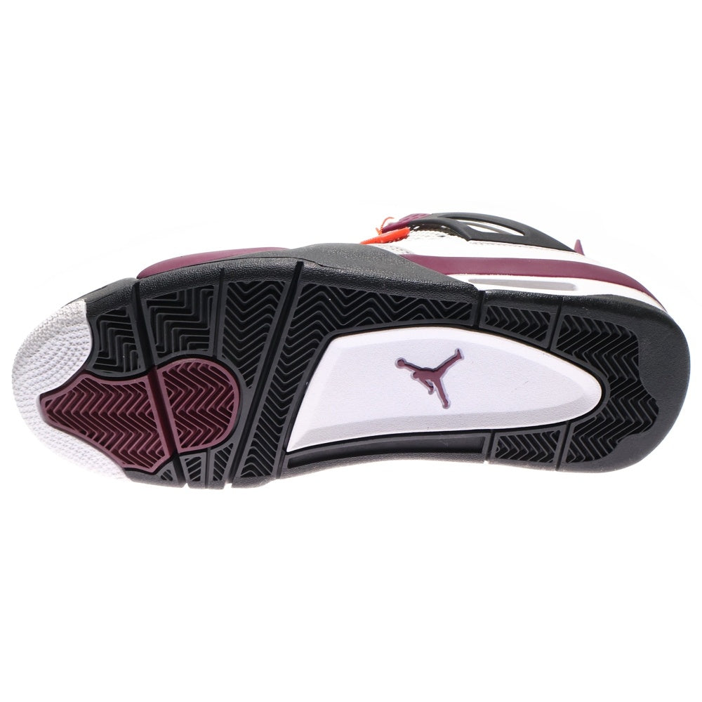 NIKE(ナイキ) ×Paris Saint Germain AIR JORDAN 4 RETRO パリサンジェルマン エアジョーダン レトロ ローカットスニーカー ホワイト/パープル US9.5/27.5cm CZ5624-100