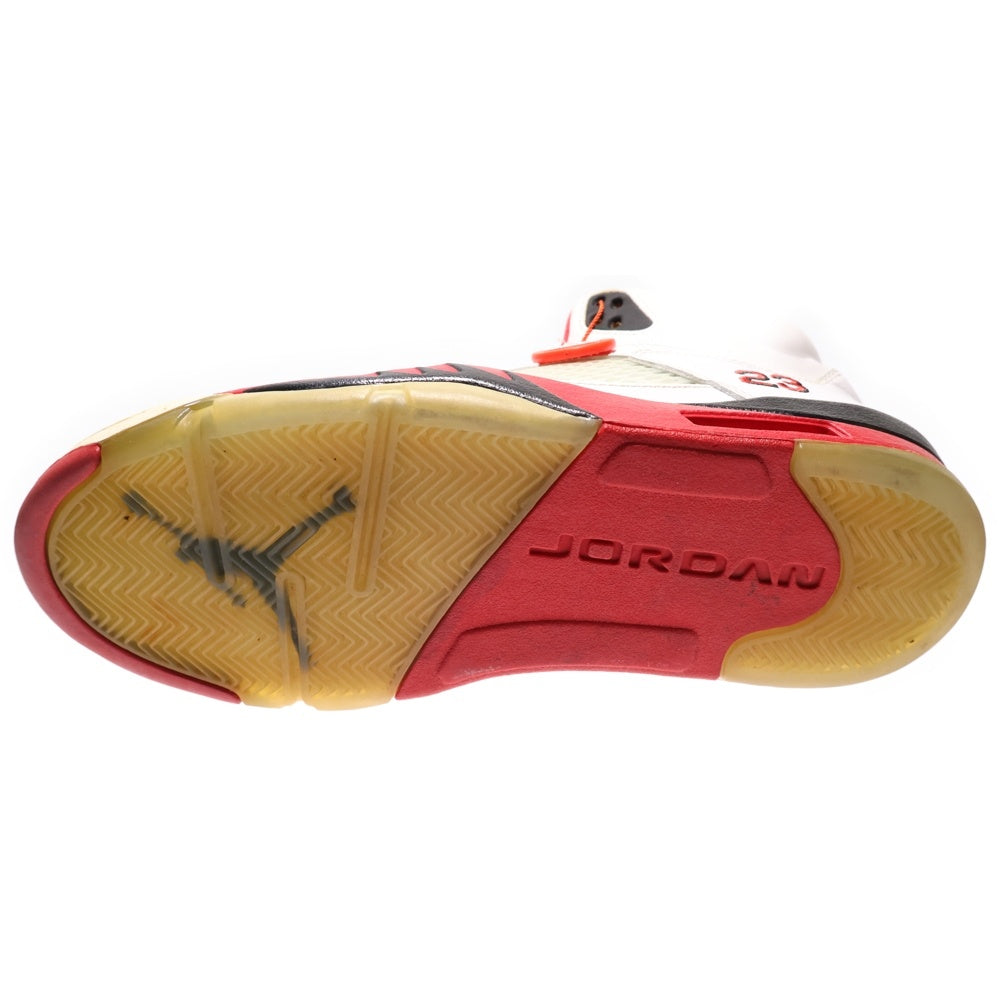 NIKE(ナイキ) 【観賞用 2013年製】 AIR JORDAN 5 RETRO OG FIRE RED エアジョーダン レトロ ファイアレッド ハイカットスニーカー ホワイト/レッド US9.5/27.5cm 136027-120