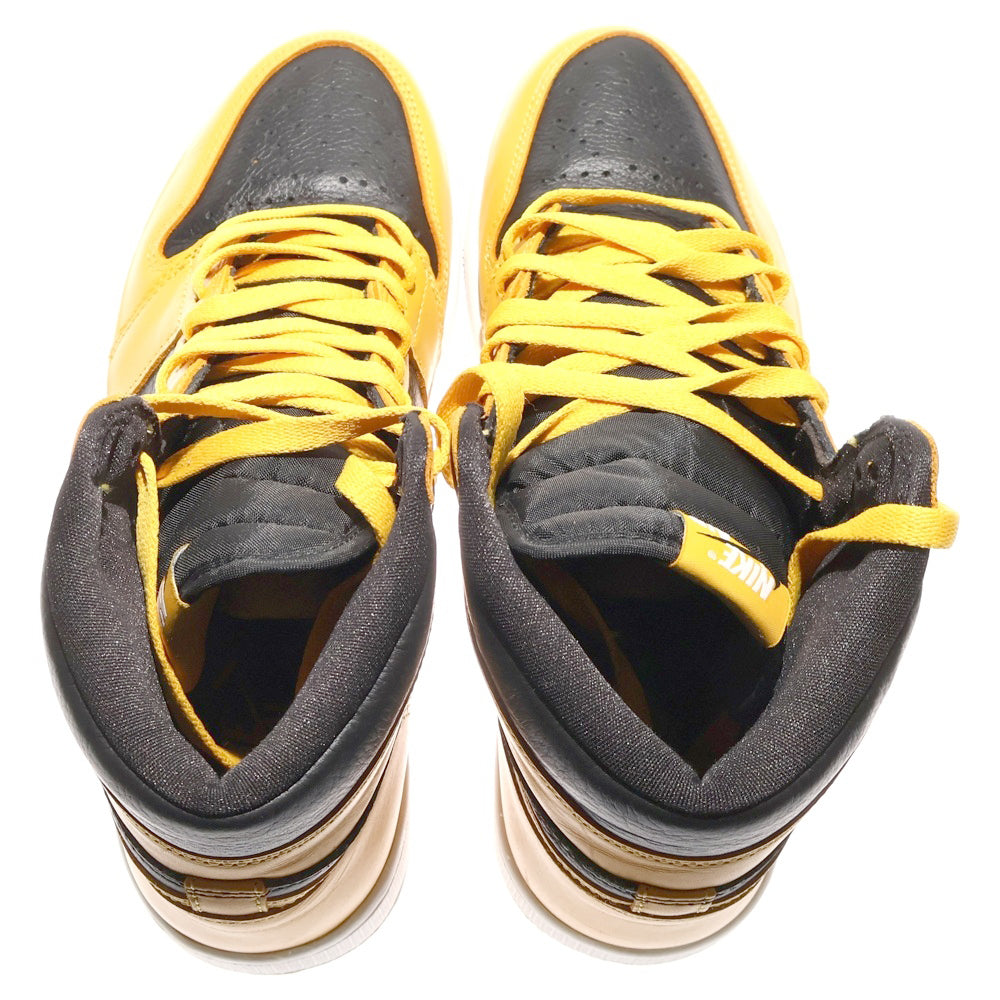 NIKE(ナイキ) AIR JORDAN1 RETRO HIGH OG POLLEN エアジョーダン 1 レトロ パラン ハイカットスニーカー ブラック/イエロー U9.5/27.5cm 555088-701