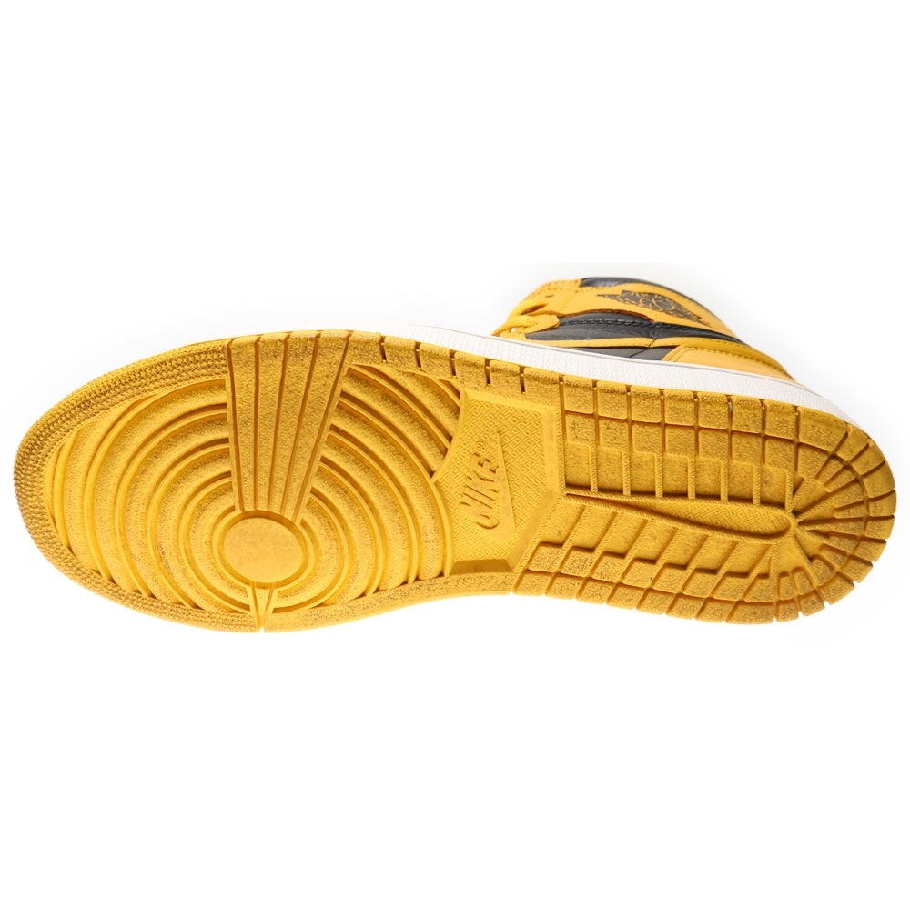 NIKE(ナイキ) AIR JORDAN1 RETRO HIGH OG POLLEN エアジョーダン 1 レトロ パラン ハイカットスニーカー ブラック/イエロー U9.5/27.5cm 555088-701