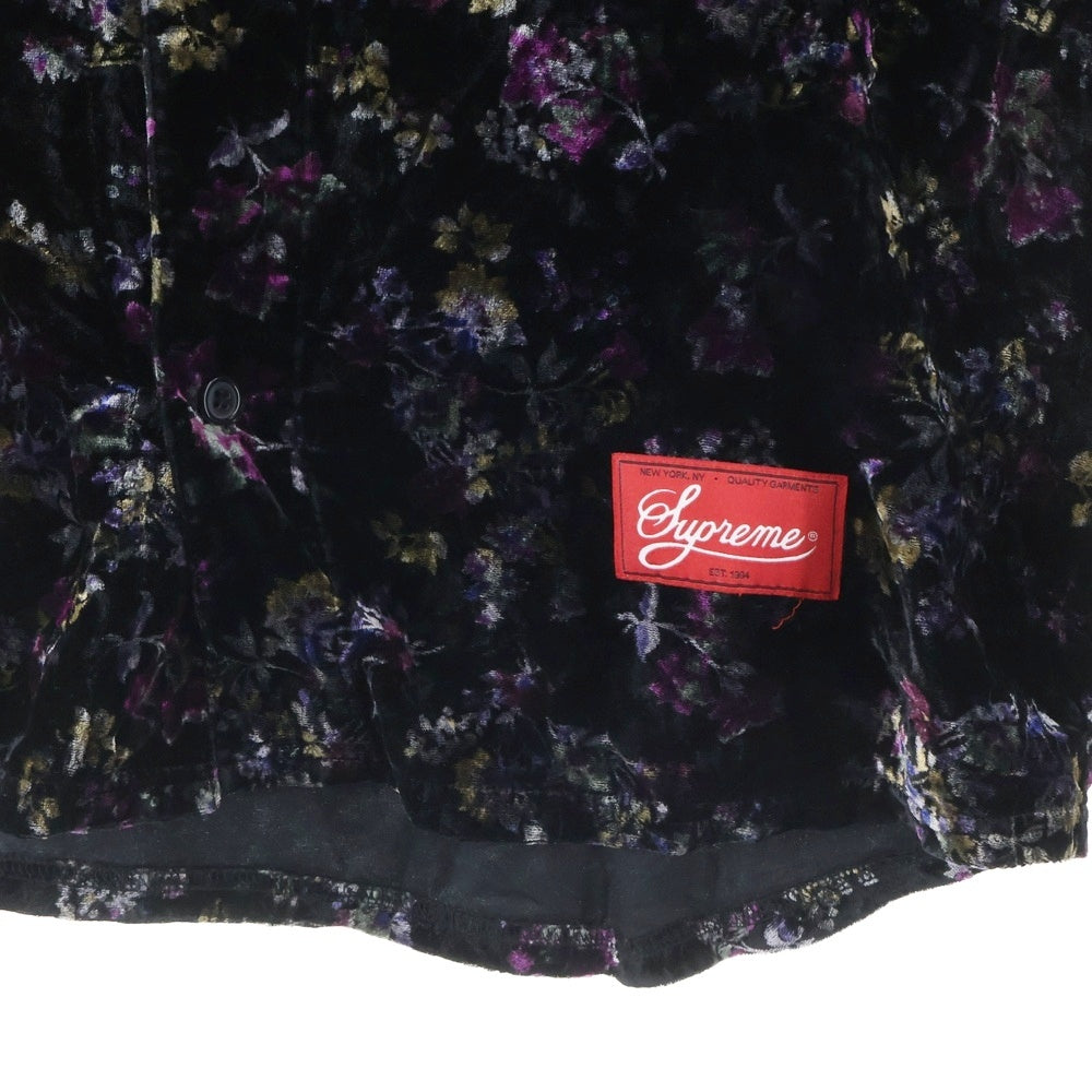 SUPREME(シュプリーム) 19AW Floral Velour Baseball Jersey フローラル ベロア ロゴ ベースボール ジャージー 半袖シャツ マルチ
