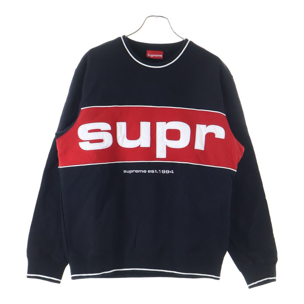 SUPREME(シュプリーム) 19AW Piping Crewneck パイピング ロゴ クルー