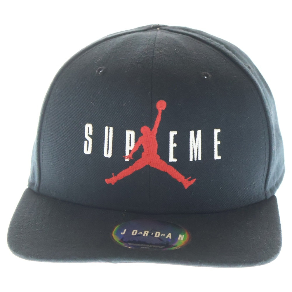SUPREME(シュプリーム) 15AW ×NIKE Jordan 6-Panel cap ナイキ ジョーダン ロゴ刺繍 6パネル ベースボールキャップ 帽子 ブラック 799706-010