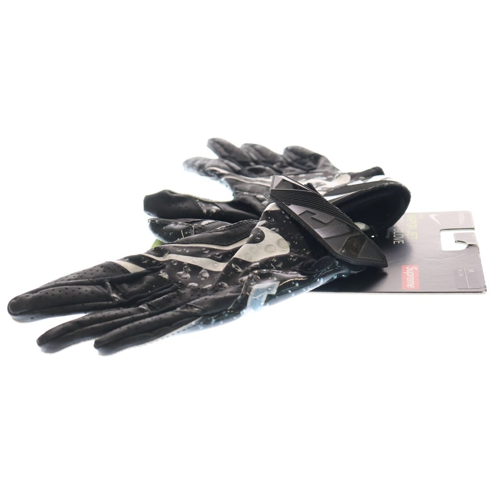 SUPREME(シュプリーム) 18AW ×NIKE Vapor Jet 4.0 Football Gloves ナイキ ヴァイパー ジェット ウォーターロゴ スキル グローブ 手袋 ブラック