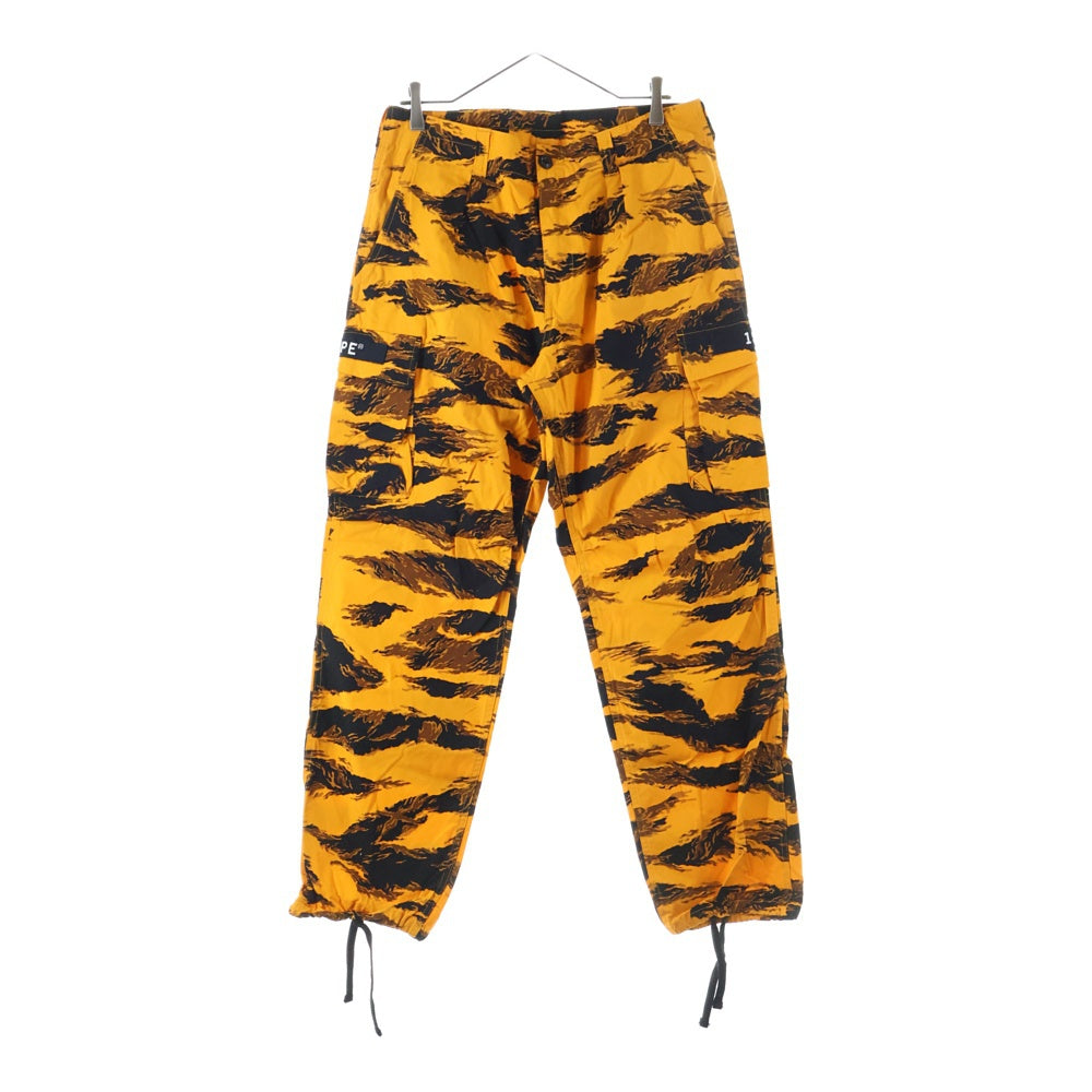 A BATHING APE(アベイシングエイプ) カモフラ ロゴパッチ ジップフライ カーゴパンツ オレンジ/ブラック 001PTI701002F