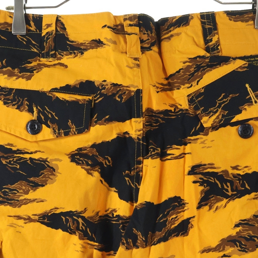 A BATHING APE(アベイシングエイプ) カモフラ ロゴパッチ ジップフライ カーゴパンツ オレンジ/ブラック 001PTI701002F