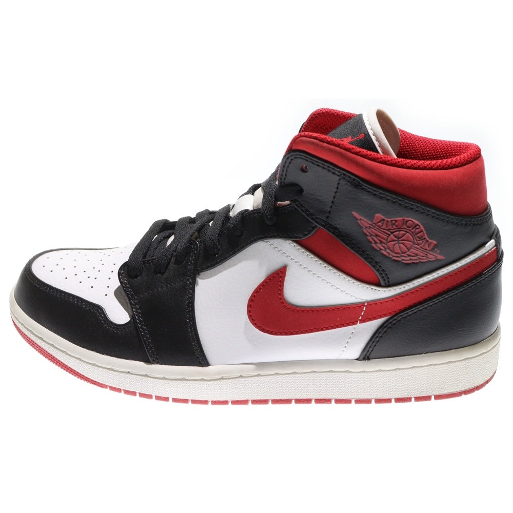 NIKE(ナイキ) AIR JORDAN 1 MID エアジョーダン1 ミッドカットスニーカー ホワイト/ブラック/レッド US10.5/28.5cm 554724-122