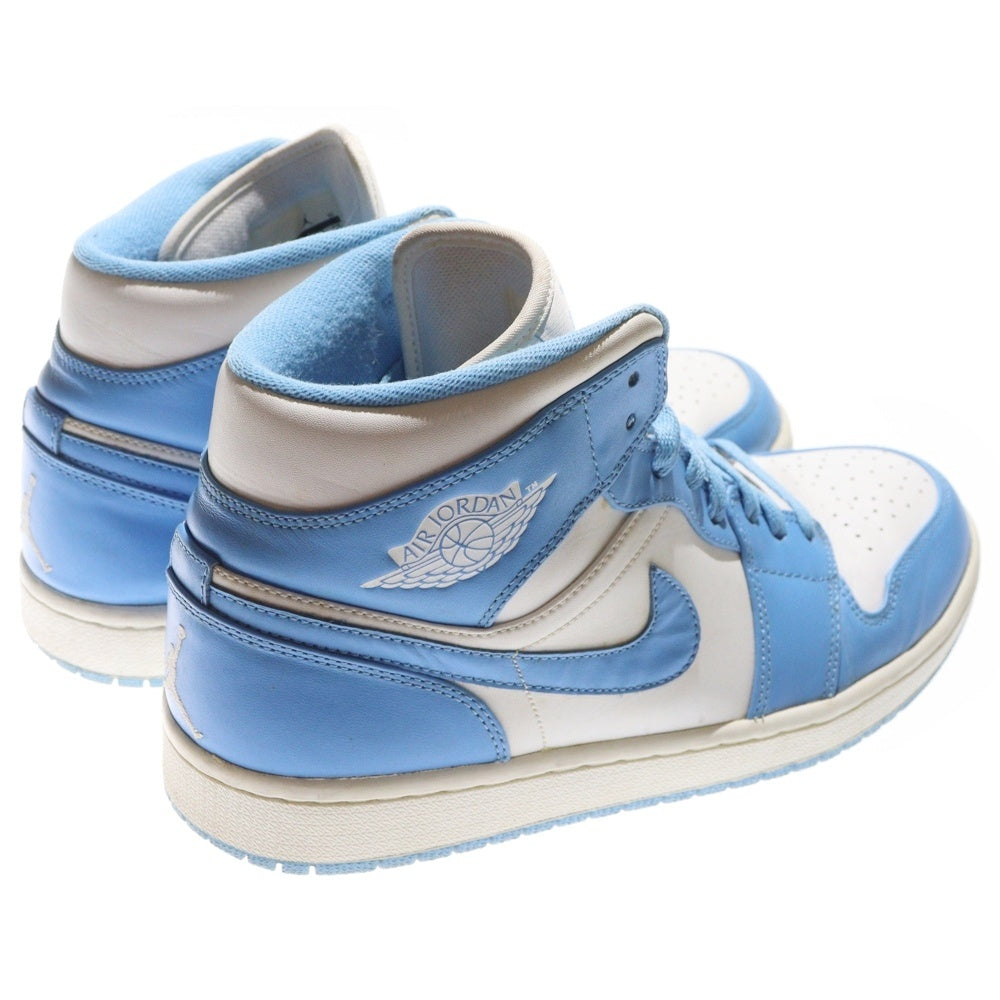 NIKE(ナイキ) 【観賞用 2012年製】 AIR JORDAN 1 RETRO MID UNC エアジョーダン1 レトロ ユニバーシティ ブルー ミッドカットスニーカー US11/29cm 554724-106