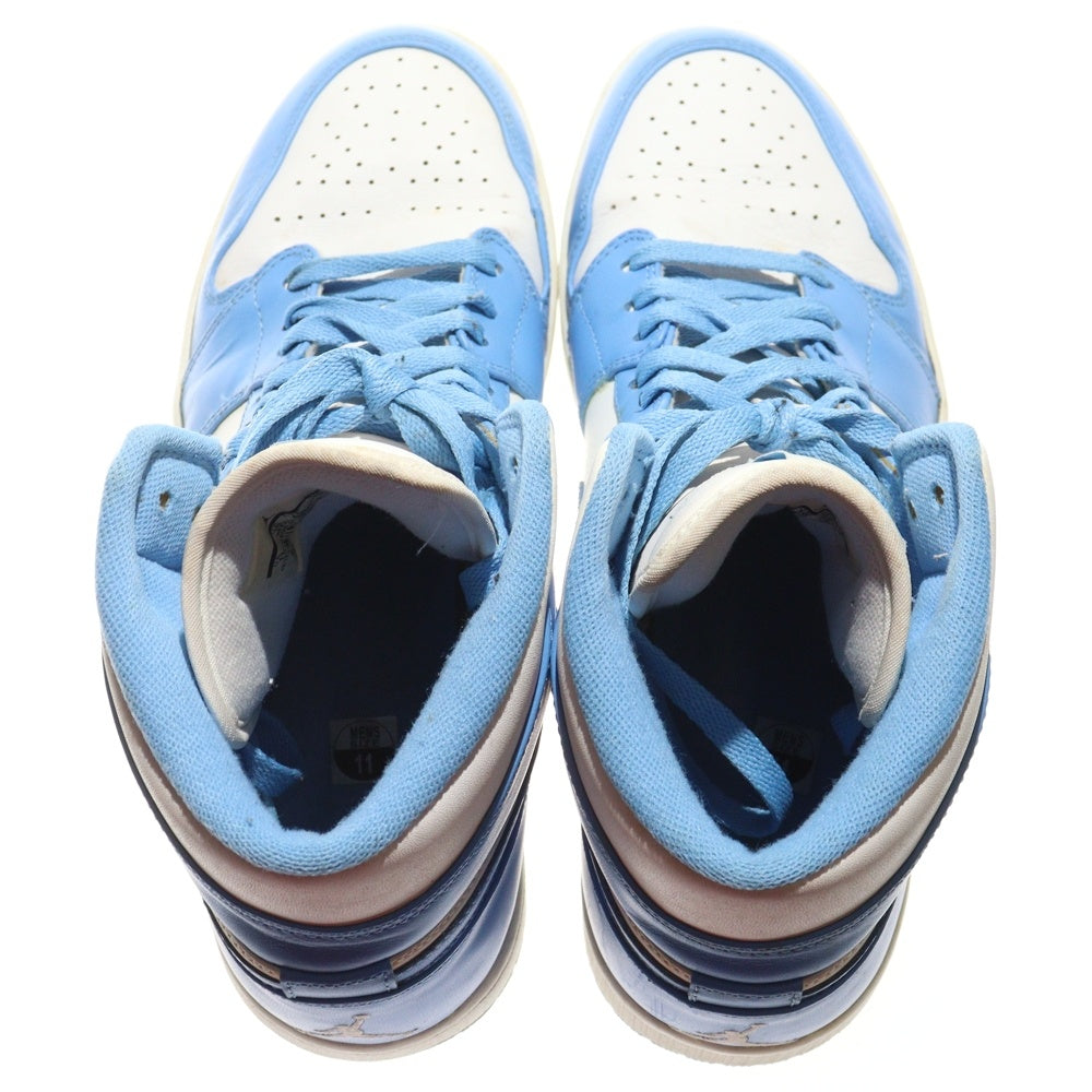 NIKE(ナイキ) 【観賞用 2012年製】 AIR JORDAN 1 RETRO MID UNC エアジョーダン1 レトロ ユニバーシティ ブルー ミッドカットスニーカー US11/29cm 554724-106