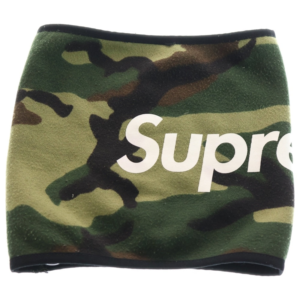 SUPREME(シュプリーム) 15AW Fleece Neck Gaiter カモフラ ロゴプリント フリース ネックウォーマー カーキ