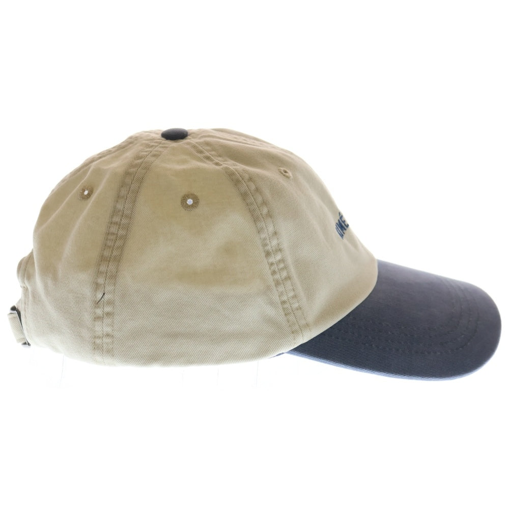 NO BRAND(ノーブランド) AIME LEON DORE Washed Cotton Cap エメ レオン ドレ ウォッシュ加工 フロントロゴ刺繍 6パネル コットン ベースボールキャップ 帽子 アイボリー/ブルー