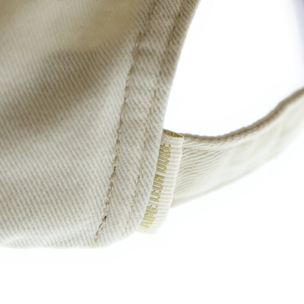 NO BRAND(ノーブランド) AIME LEON DORE Washed Cotton Cap エメ レオン ドレ ウォッシュ加工 フロントロゴ刺繍 6パネル コットン ベースボールキャップ 帽子 アイボリー/ブルー