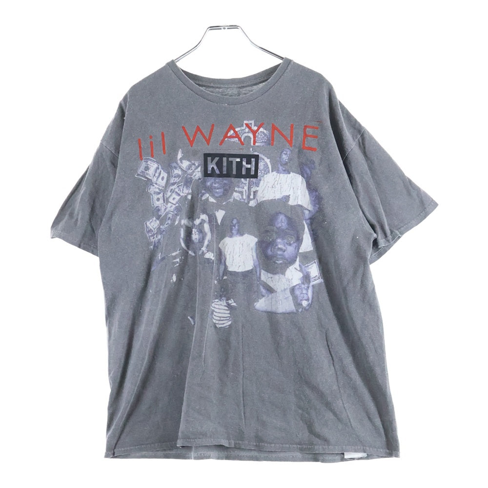 KITH(キス) ×lil WAYNE VINTAGE TEE リル ウェイン 両面プリント クルーネック 半袖Tシャツ カットソー グレー 25-073-060-0057-1-0
