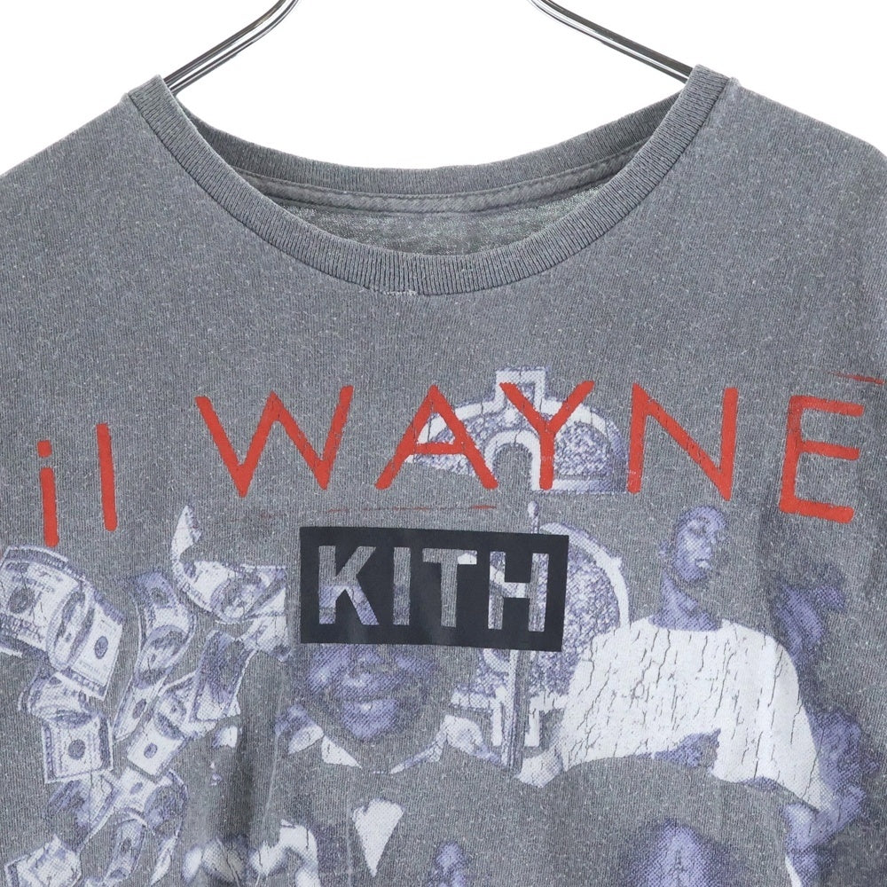 KITH(キス) ×lil WAYNE VINTAGE TEE リル ウェイン 両面プリント クルーネック 半袖Tシャツ カットソー グレー 25-073-060-0057-1-0