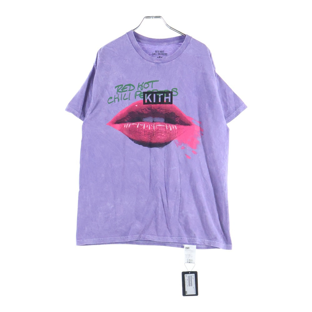 KITH(キス) ×RDE HOT CHILI PEPPERS VINTAGE TEE ヴィンテージ 両面プリント クルーネック 半袖Tシャツ カットソー パープル 24-073-060-0208-4-0