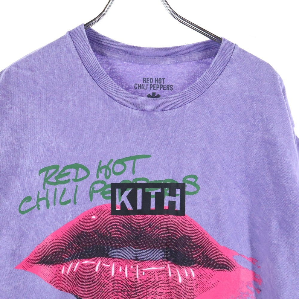 KITH(キス) ×RDE HOT CHILI PEPPERS VINTAGE TEE ヴィンテージ 両面プリント クルーネック 半袖Tシャツ カットソー パープル 24-073-060-0208-4-0