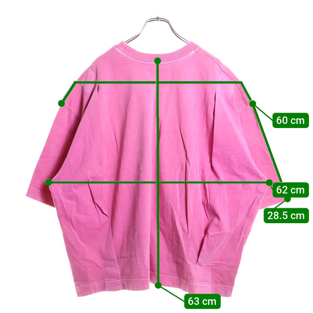 WILLY CHAVARRIA(ウィリーチャバリア) フロントロゴ ボックス オーバーサイズクルーネック半袖Tシャツ カットソー ピンク