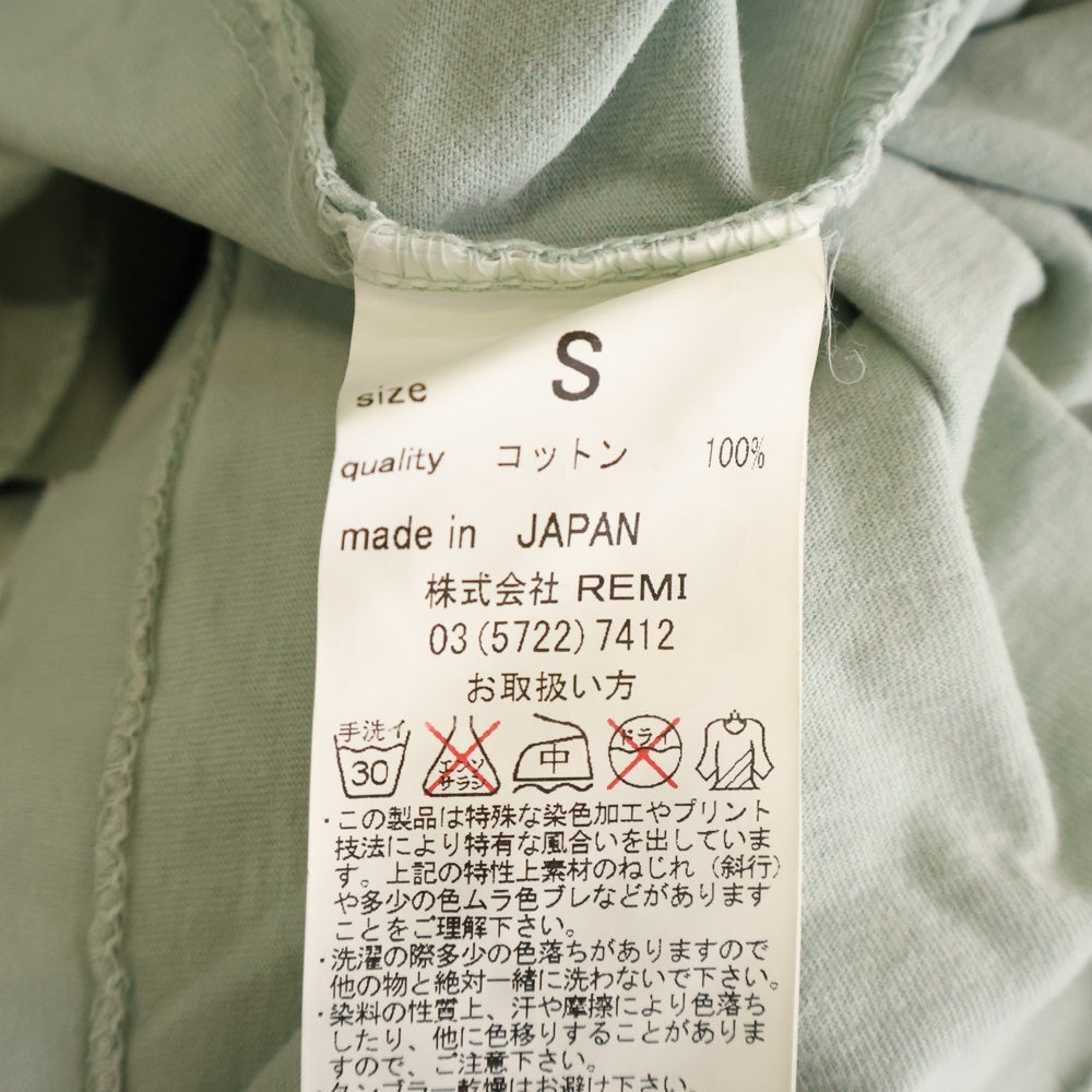 REMI RELIEF(レミレリーフ) ダメージ加工 フロントスカルプリント クルーネック半袖Tシャツ カットソー ライトブルー