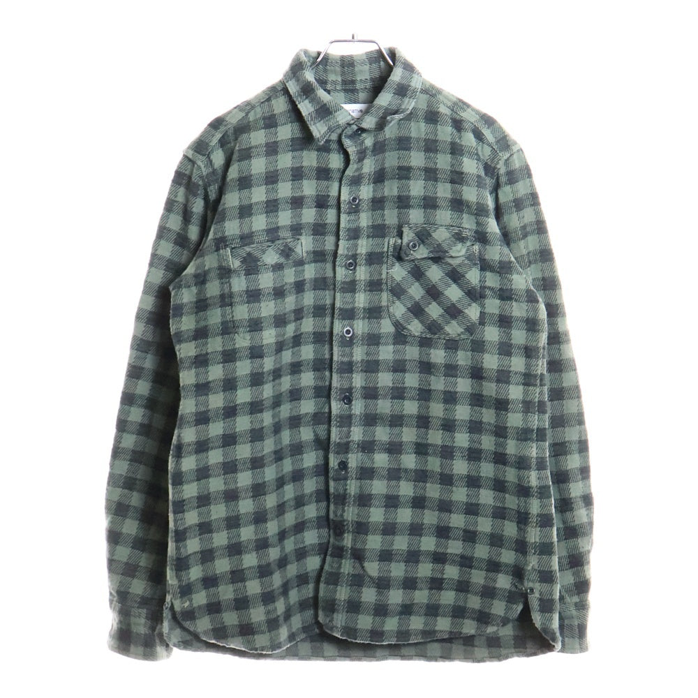nonnative(ノンネイティブ) シェパードチェック 長袖 ネルシャツ グリーン NN-S1851