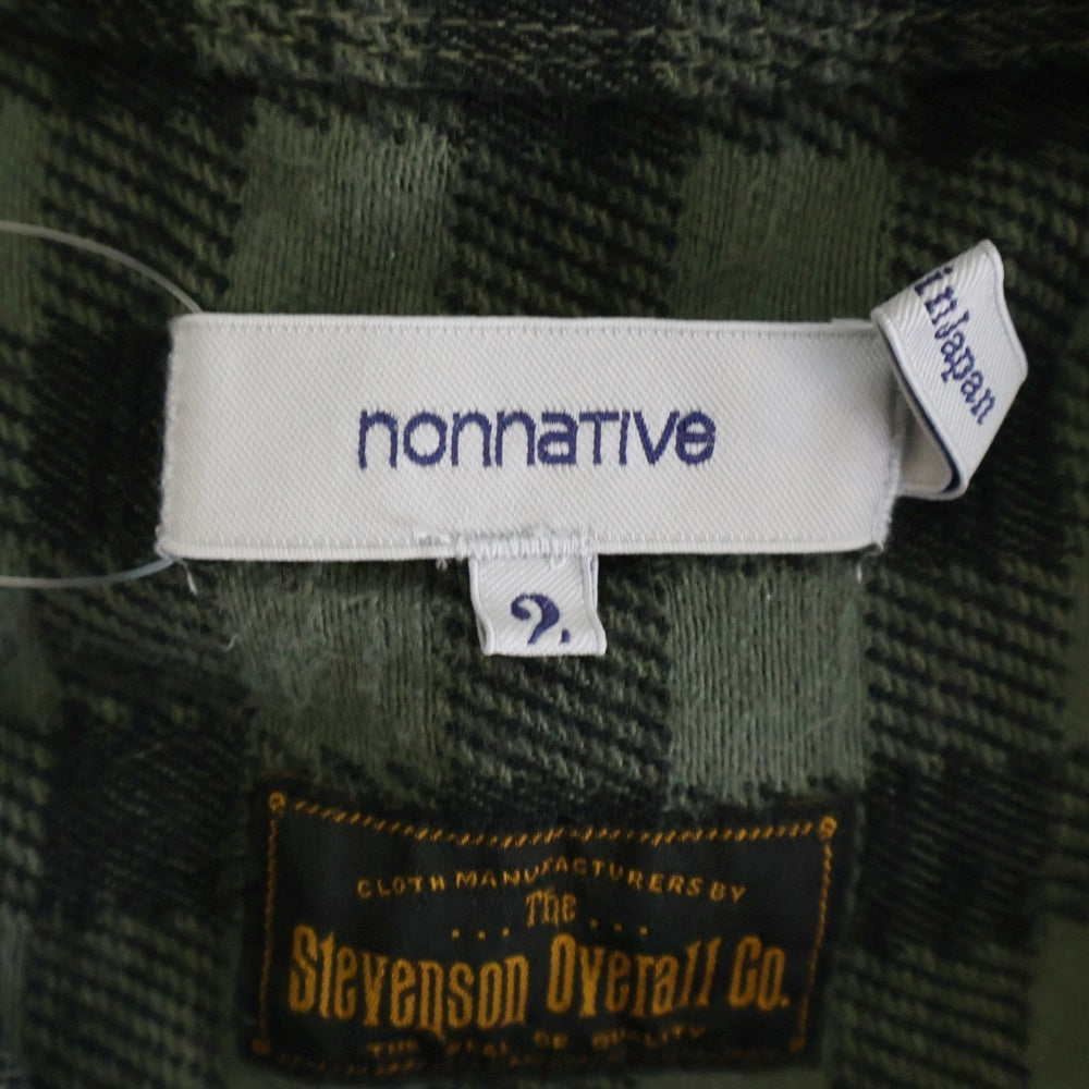 nonnative(ノンネイティブ) シェパードチェック 長袖 ネルシャツ グリーン NN-S1851