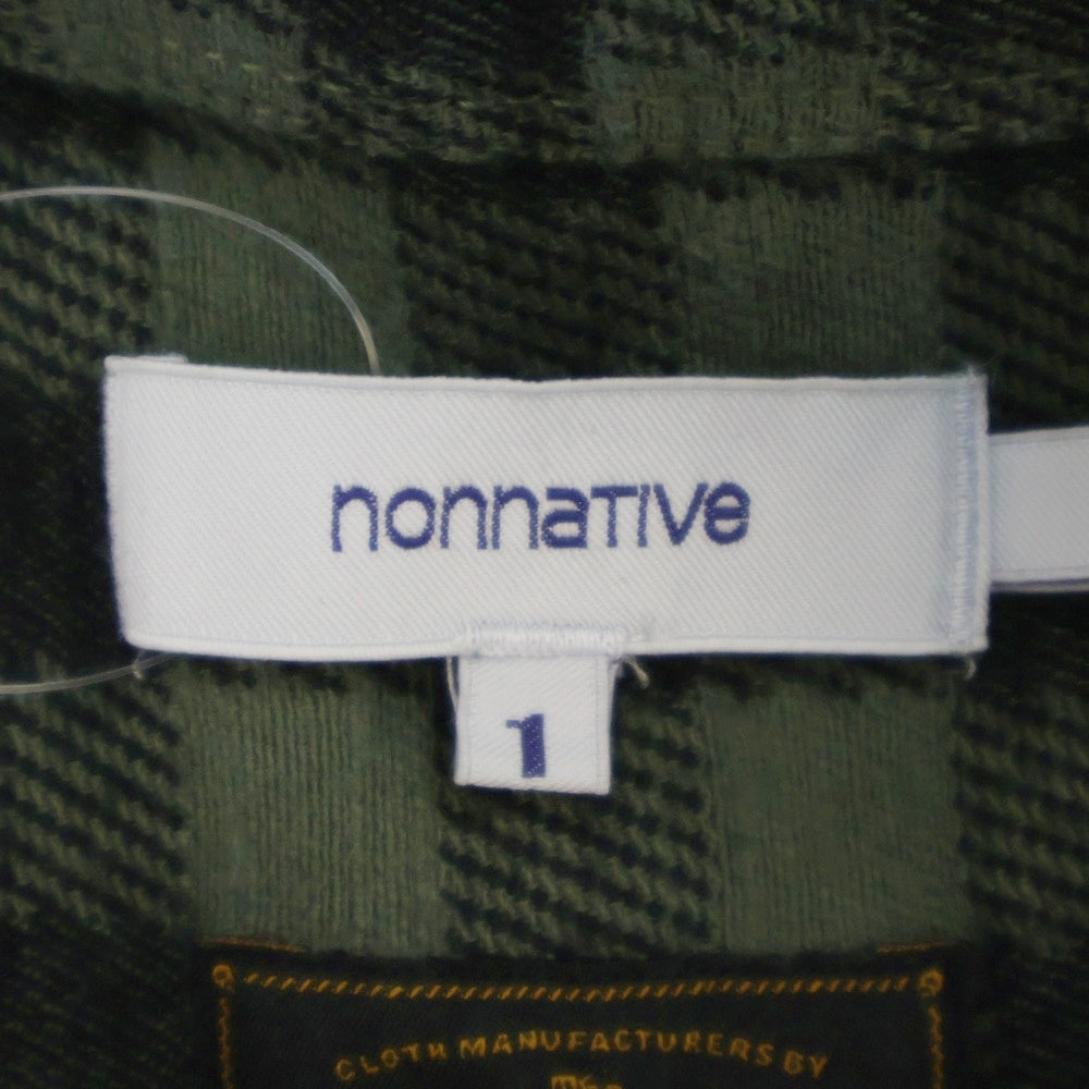 nonnative(ノンネイティブ) シェパードチェック 長袖 ネルシャツ グリーン NN-S1851