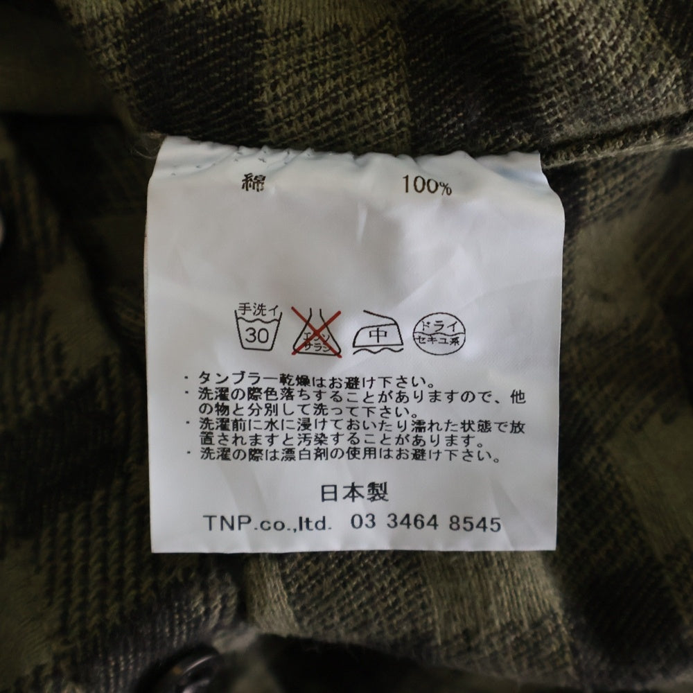 nonnative(ノンネイティブ) シェパードチェック 長袖 ネルシャツ グリーン NN-S1851