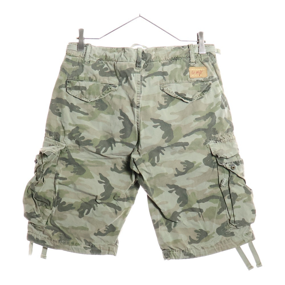 NO BRAND(ノーブランド) 40Weft CARGO DEPT NICK フォーティーウェフト 迷彩柄 カモフラ ハーフカーゴパンツ ショーツ カーキ 79231090