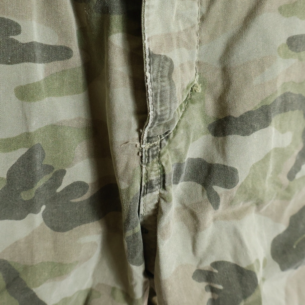 NO BRAND(ノーブランド) 40Weft CARGO DEPT NICK フォーティーウェフト 迷彩柄 カモフラ ハーフカーゴパンツ ショーツ カーキ 79231090