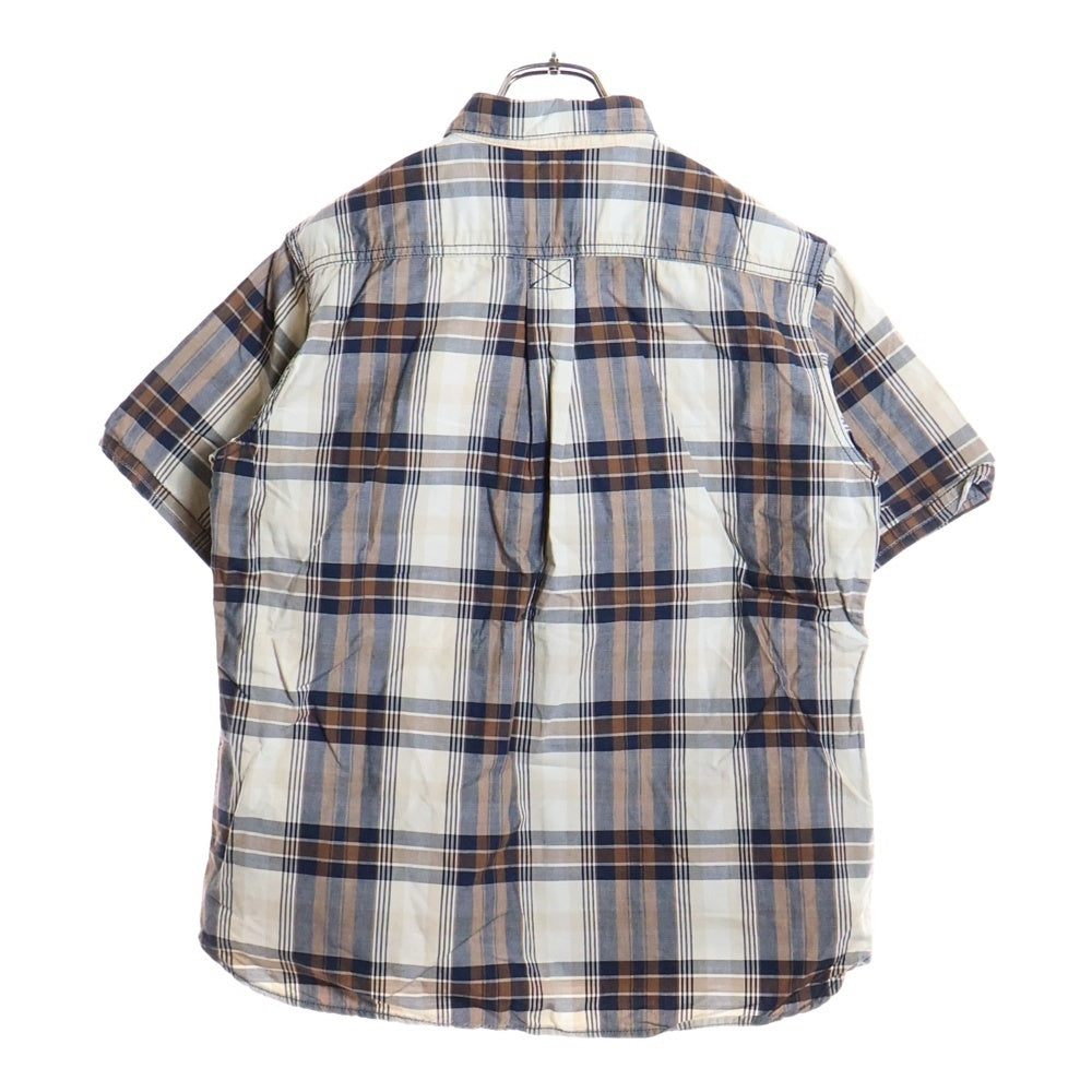 White Mountaineering(ホワイトマウンテニアリング) タータンチェック フロントポケット 半袖シャツ ホワイト/ブラウン DLMNJC35