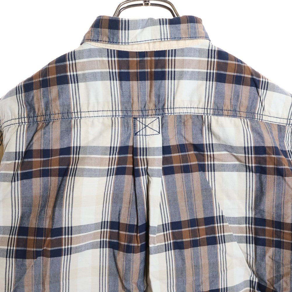 White Mountaineering(ホワイトマウンテニアリング) タータンチェック フロントポケット 半袖シャツ ホワイト/ブラウン DLMNJC35