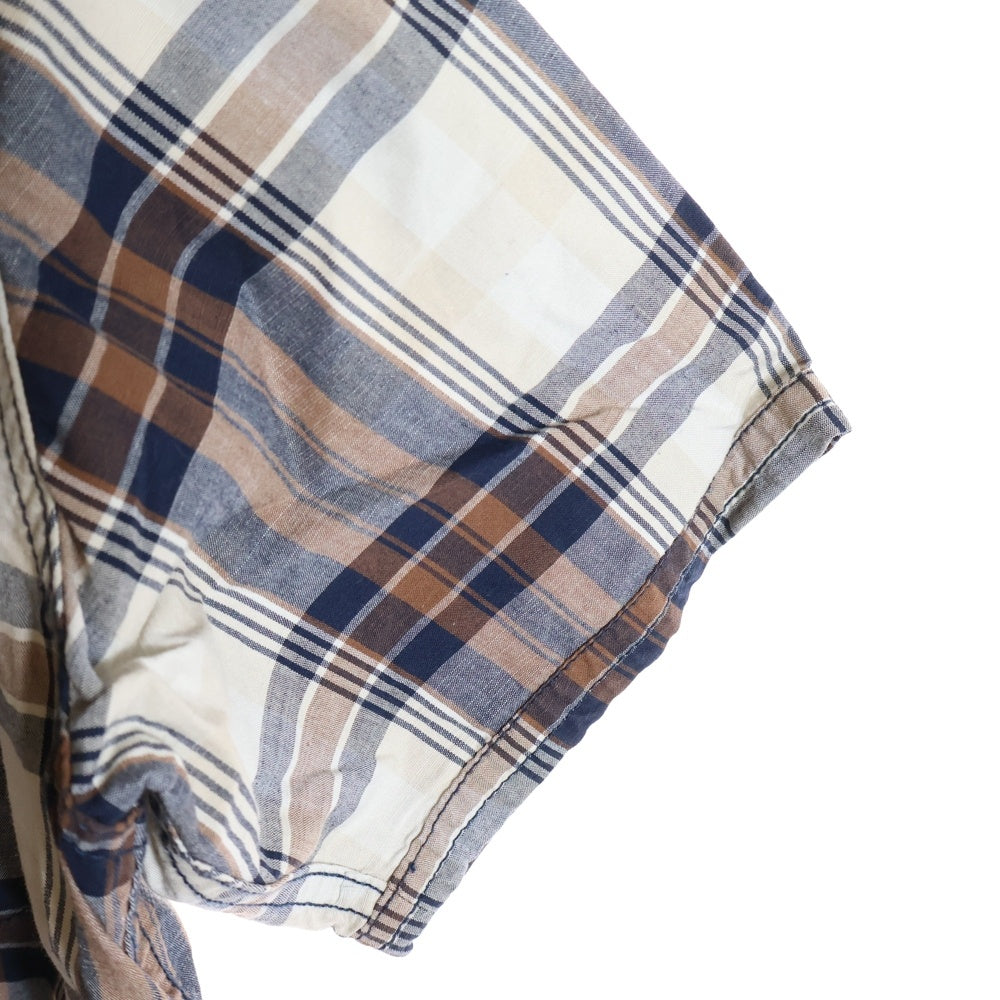 White Mountaineering(ホワイトマウンテニアリング) タータンチェック フロントポケット 半袖シャツ ホワイト/ブラウン DLMNJC35