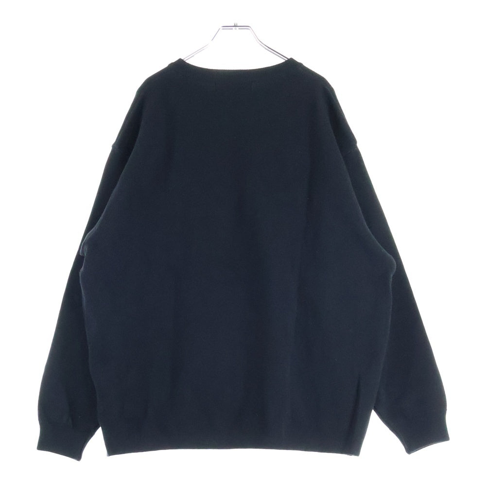 Girls Don't Cry(ガールズドントクライ) ANGEL KNIT エンジェルプリント クルーネック ニットセーター ブラック