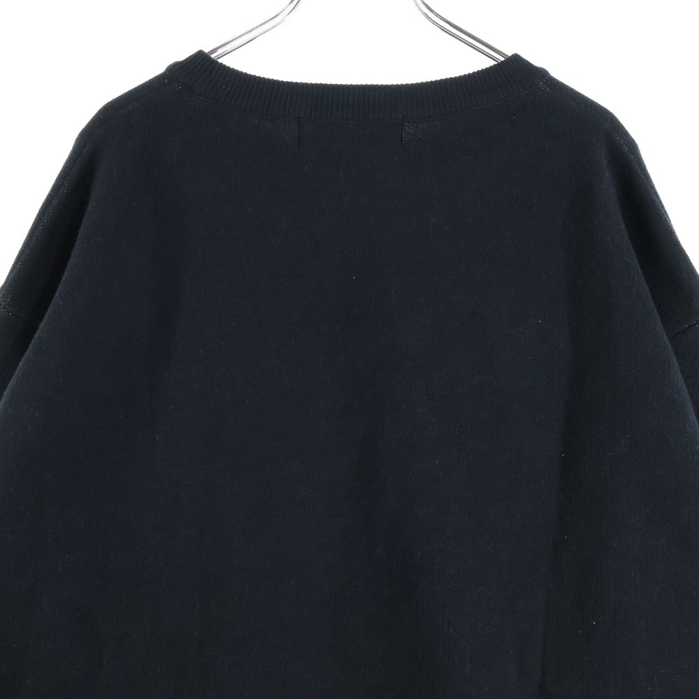 Girls Don't Cry(ガールズドントクライ) ANGEL KNIT エンジェルプリント クルーネック ニットセーター ブラック