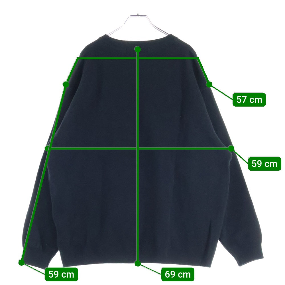 Girls Don't Cry(ガールズドントクライ) ANGEL KNIT エンジェルプリント クルーネック ニットセーター ブラック