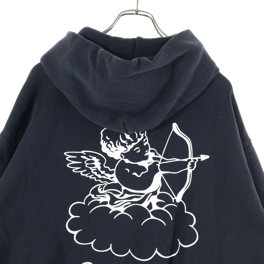 Girls Don't Cry(ガールズドントクライ) ANGEL HOODIE ロゴプリント エンジェル プルオーバーパーカー スウェットフーディ ブラック