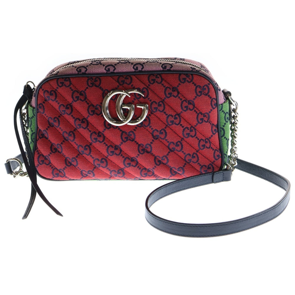 GUCCI(グッチ) GGマーモント キルティング キャンバス スモール ショルダーバッグ マルチ レディース 447632