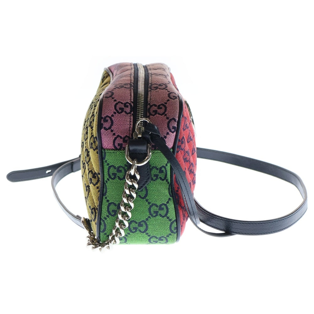 GUCCI(グッチ) GGマーモント キルティング キャンバス スモール ショルダーバッグ マルチ レディース 447632