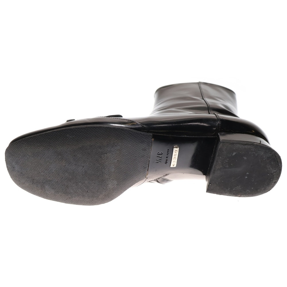 GUCCI(グッチ) ホースビット レザー サイドジップ ショートブーツ ブラック レディース 362951