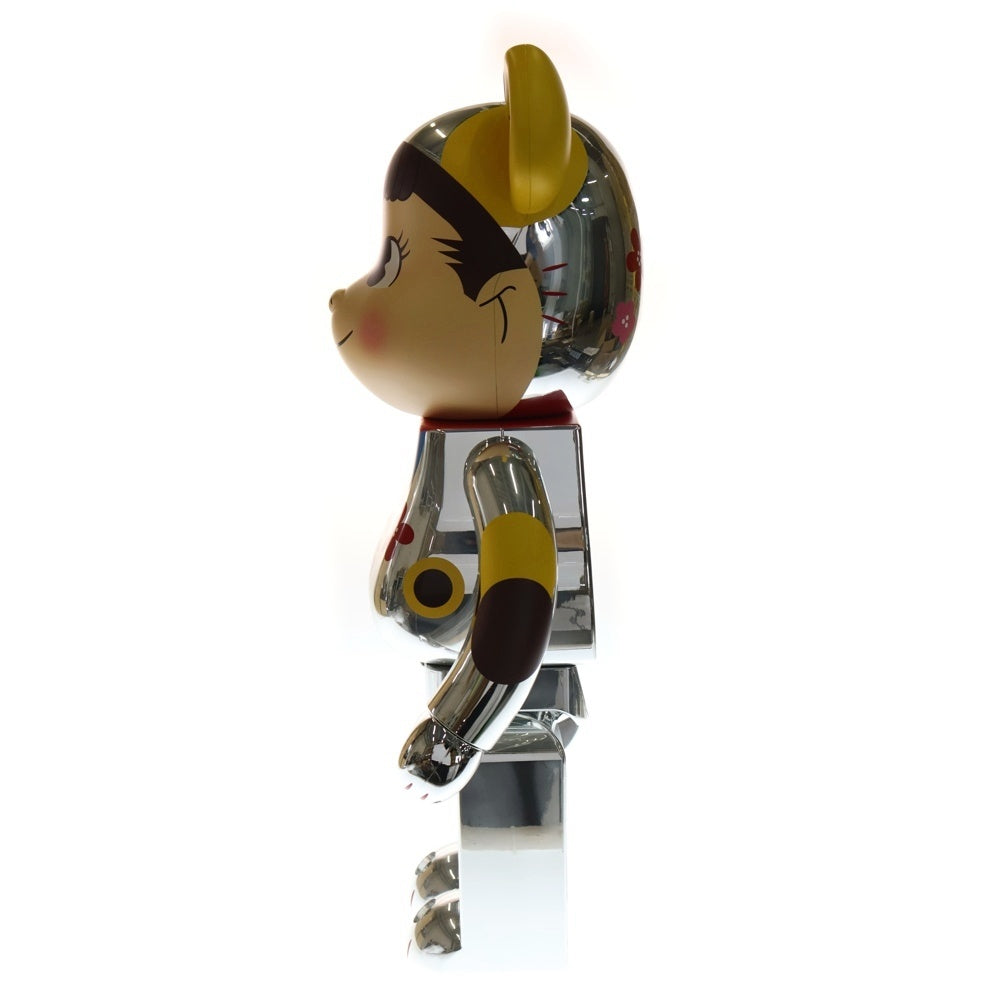 MEDICOM TOY(メディコムトイ) BE@RBRICK 招き猫 ペコちゃん 福 銀メッキ 人形 フィギュア シルバー 1000%
