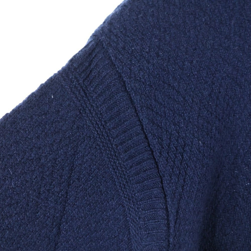 RALPH LAUREN PURPLE LABEL(ラルフローレン パープルレーベル) クルーネック ウール ニットセーター ネイビー