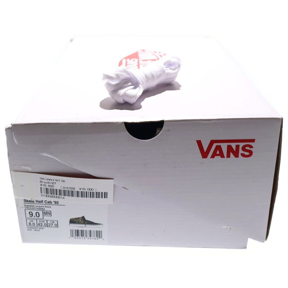 VANS(ヴァンズ) 23AW ×SUPREME SKATE HALF CAB シュプリーム スケート ハーフキャブ ミッドカットスニーカー ブラック/ベージュ US9/27cm VN0A5KYABMA