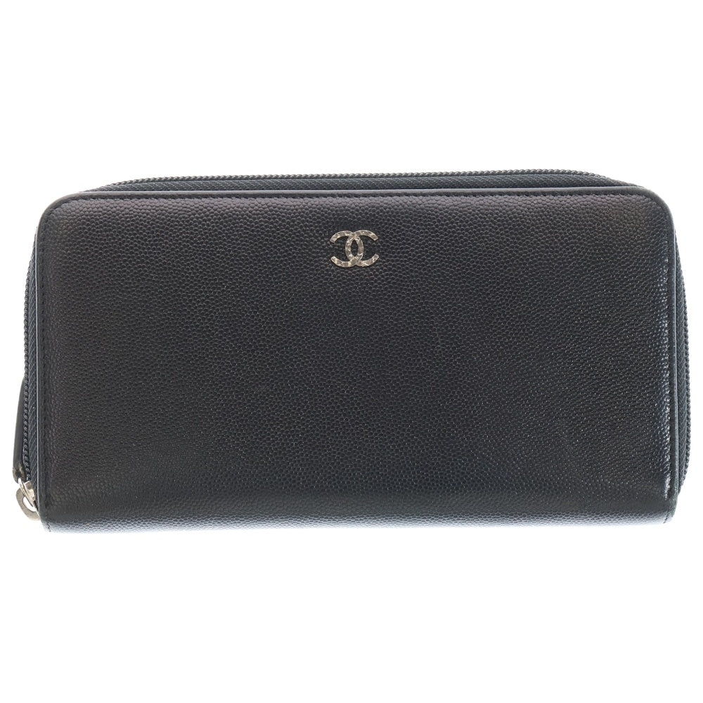 CHANEL(シャネル) ココマーク キャビアスキン ラウンドファスナー