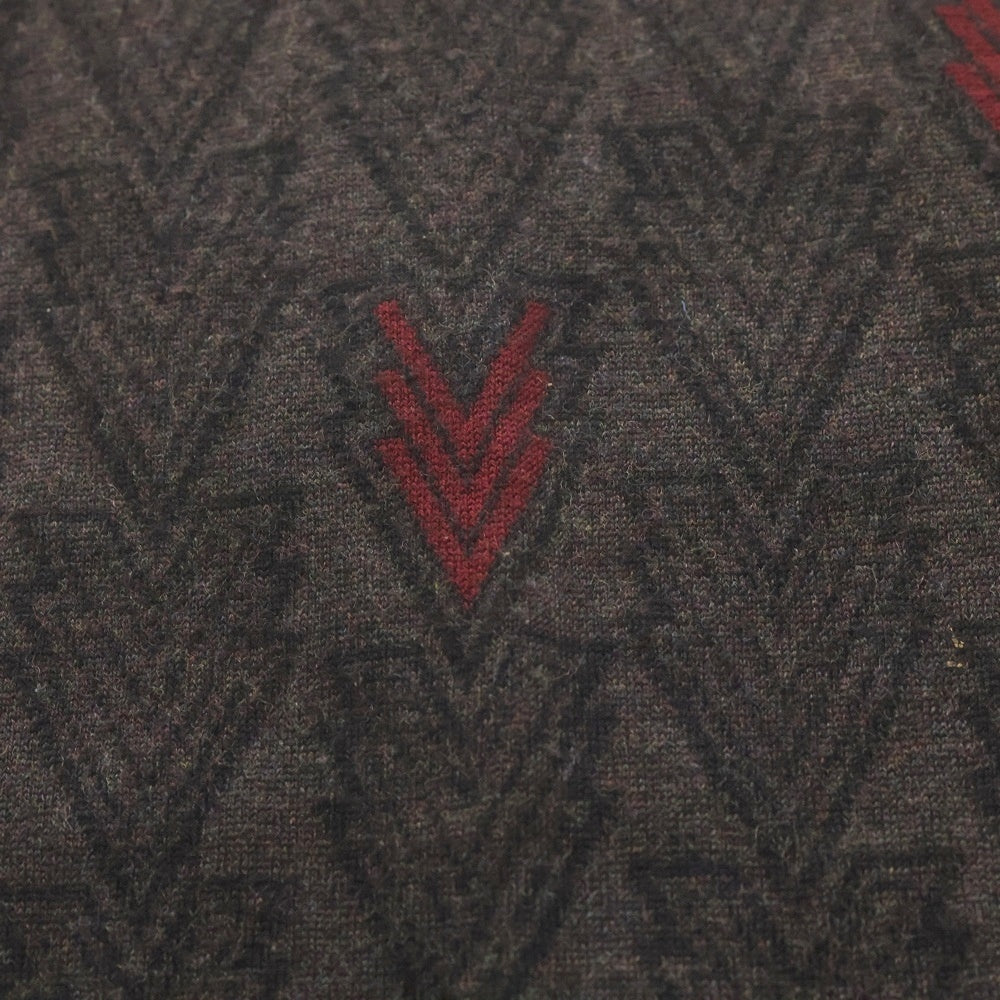 LOUIS VUITTON(ルイヴィトン) エシャルプ・トリプルV ウール スカーフ マフラー グレー/レッド M70032 IS0135